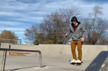 Nick Mullins Skateboarding At A Skate Park